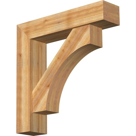 Ekena Millwork Westlake Block Rough Sawn Bracket w/ Offset Brace, Western Red Cedar, 8"W x 36"D x 36"H BKT0806X36X36WTL05RWR